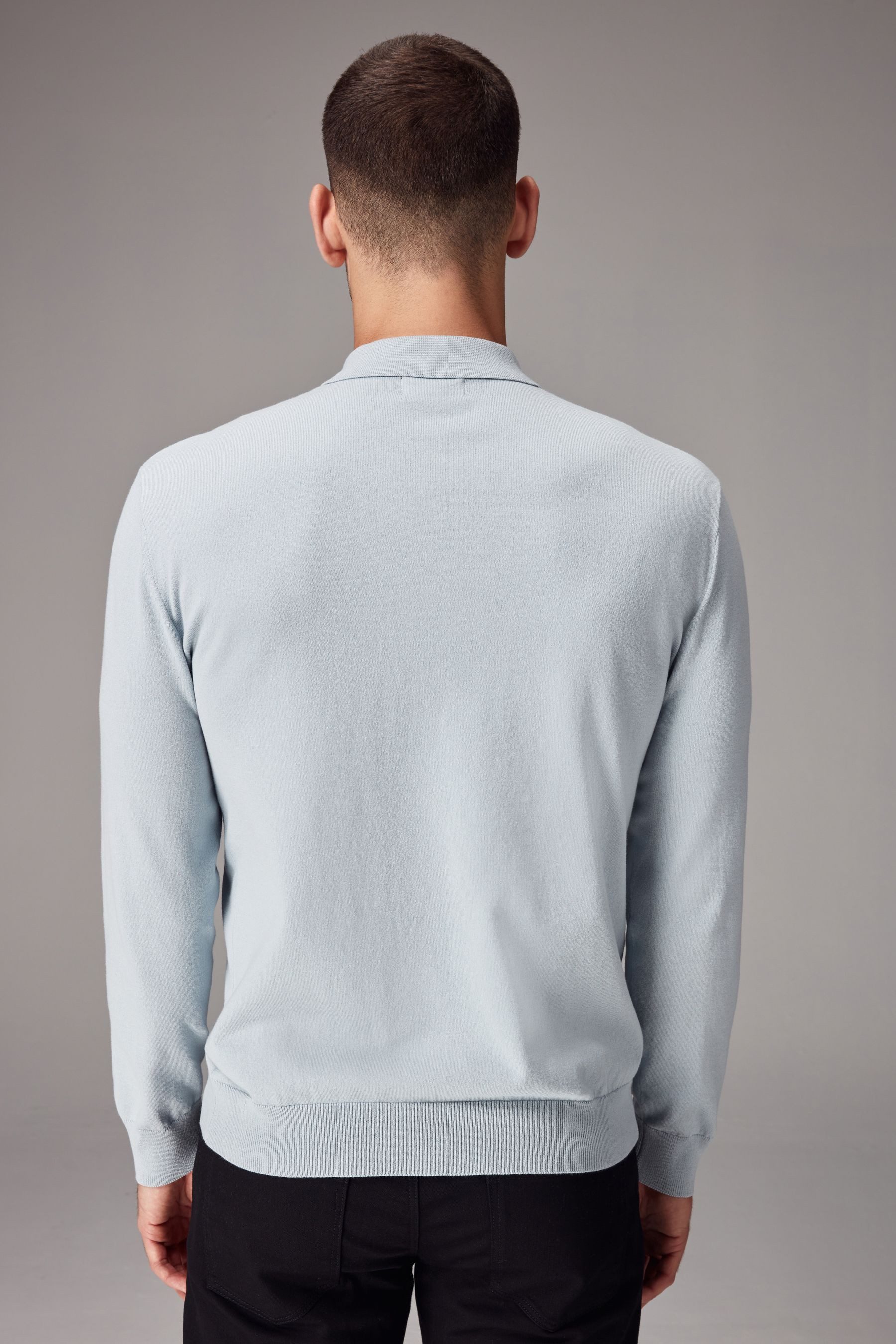 Next Langarm-Poloshirt Langärmeliges Regular Fit Poloshirt aus Strick (1-tl günstig online kaufen