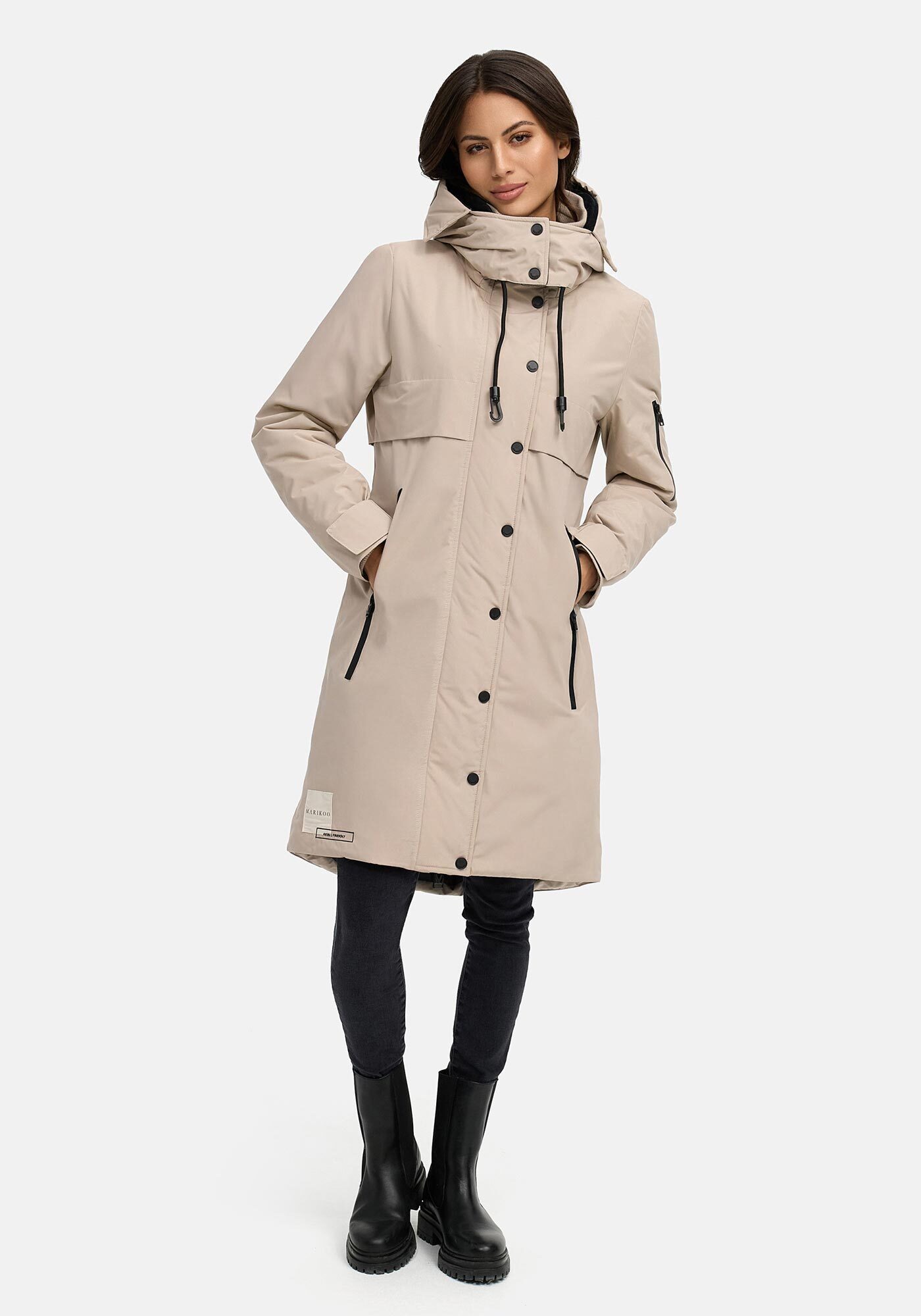 Marikoo Winterjacke Anoukaa langer Parka mit abnehmbarer Kapuze
