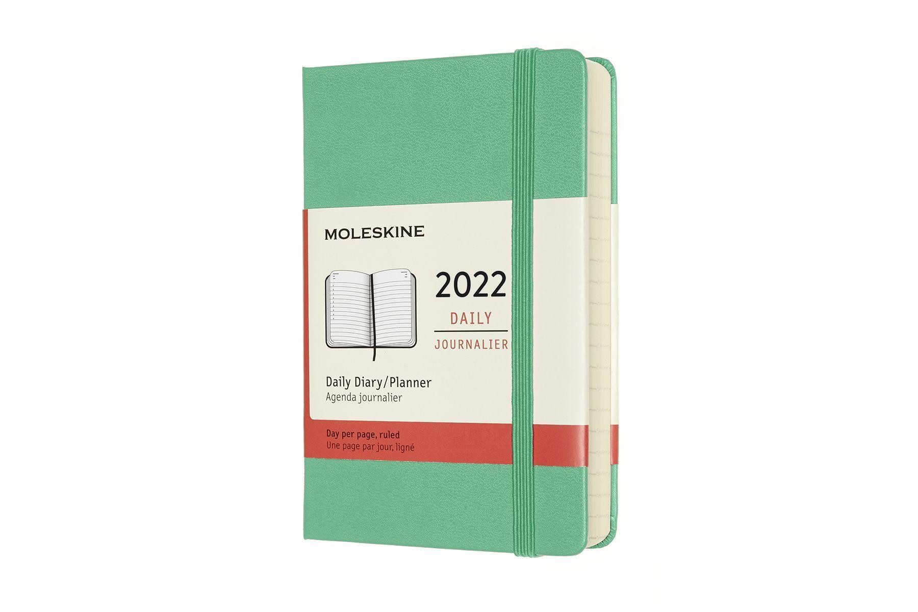 MOLESKINE Terminkalender Moleskine 12 Monate Tageskalender 2022 Pocket/A6, Eisgrün
