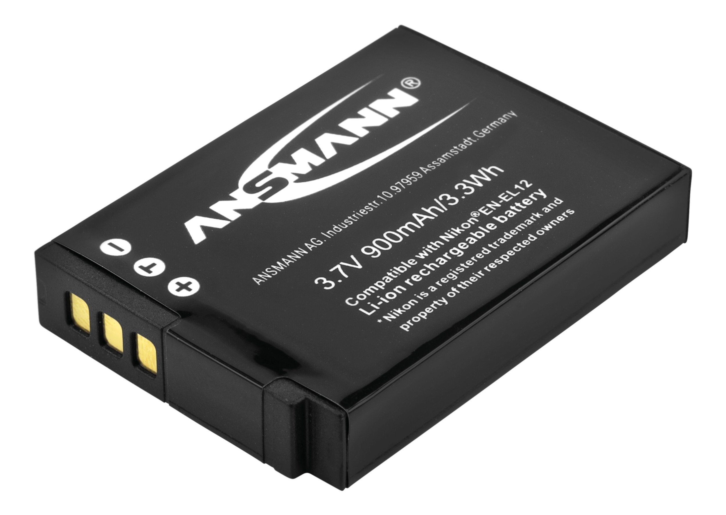 ANSMANN AG Akkupack A-Nik EN EL 12 Ersatz für Kamera Nikon Coolpix S610… 5044483 Akku 1050 mAh (3.7 V)