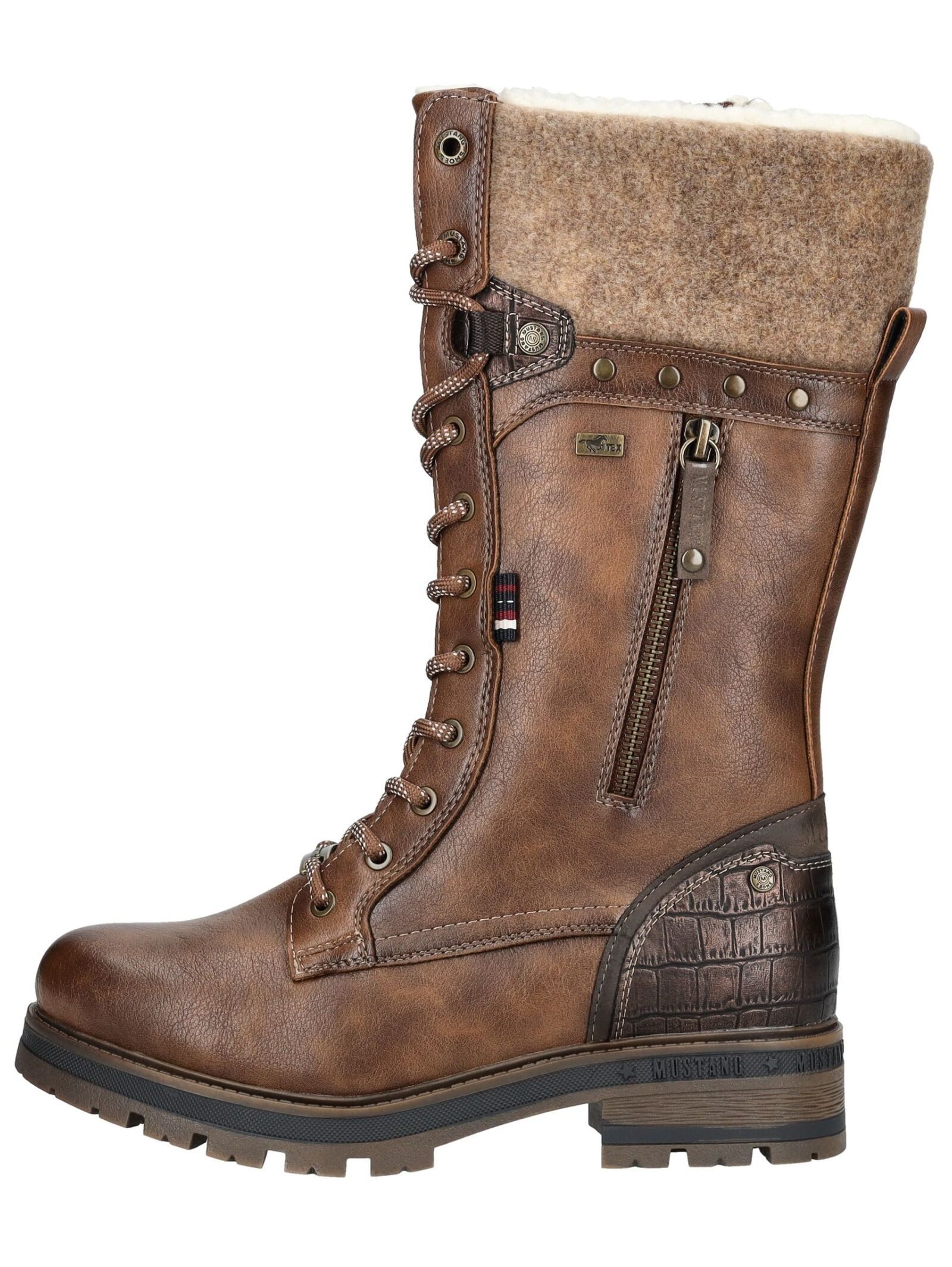 Mustang Shoes Mustang Shoes Stiefel Lederimitat/Textil Schnürstiefel günstig online kaufen