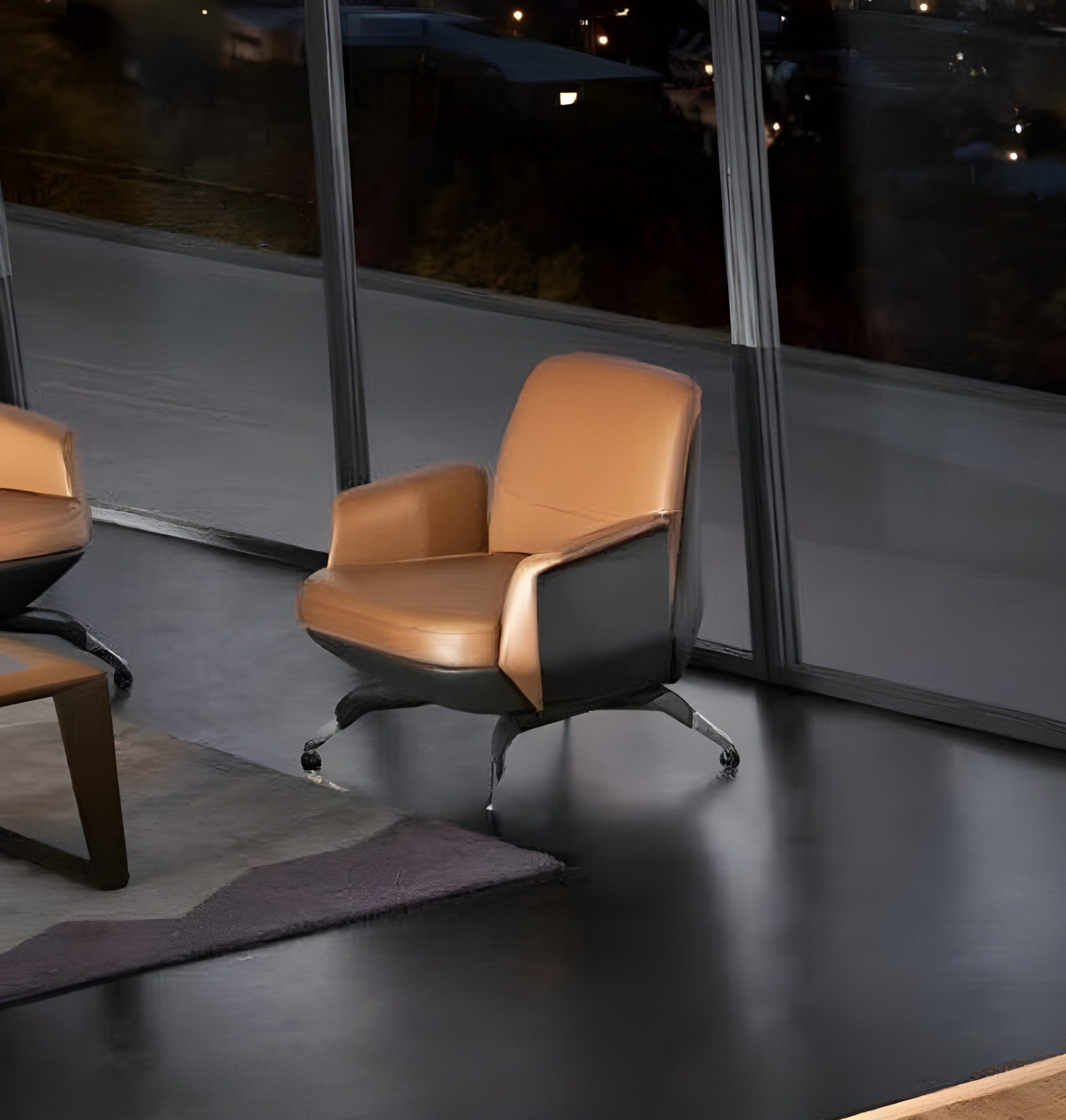 Sessel Leder Lounge Sessel in Braun mit Relaxfunktion