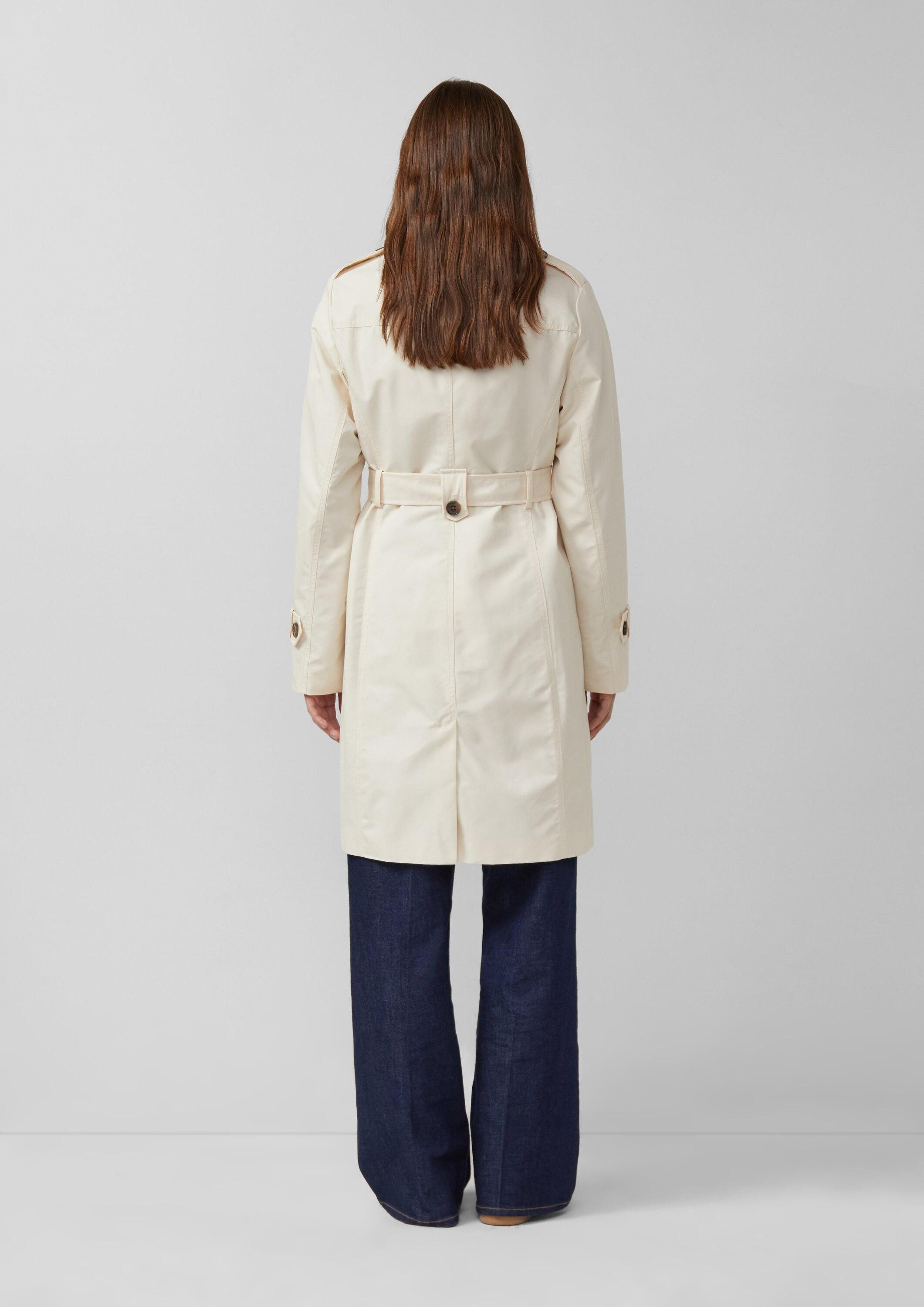 s.Oliver Trenchcoat Outdoor-Mantel Wasserabweisender Trenchcoat im Slim Fit