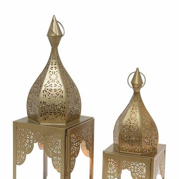 Casa Moro Kerzenlaterne Orientalisches Windlicht Modena Gold L&M 2er Set, Laterne, Kunsthandwerk, Ramadan Eid Wohn Deko