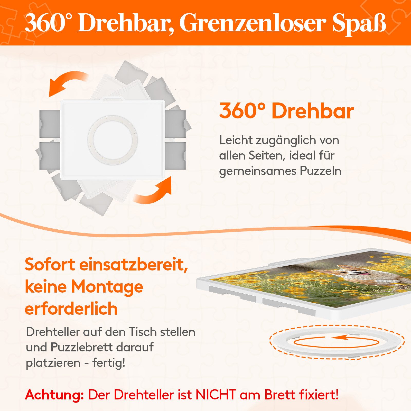 Lifewit Puzzleunterlage Puzzlebrett Tragbar Puzzle mit Filzmatte Multifunktionaler Puzzletisch