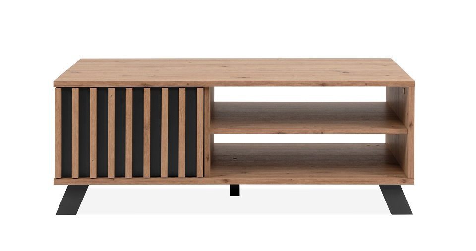 Finori Couchtisch Couchtisch Medan, mit 3D-Lamellen, Artisan Eiche / anthrazit (no-Set), Breite 110,5 cm,Tischplatte aus Holzwerkstoff