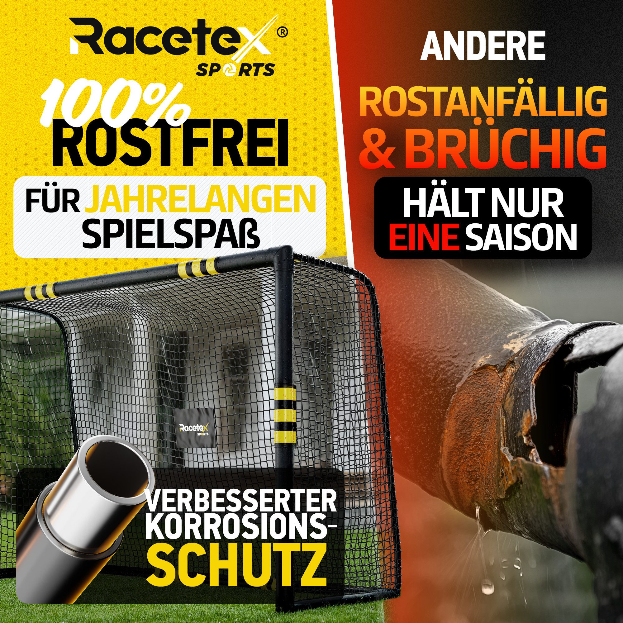 Racetex Fußballtor Racetex Fussballtore für Garten [Anti-Rost Beschichtung], ⚽ UNSERE EMPFEHLUNG ⚽
