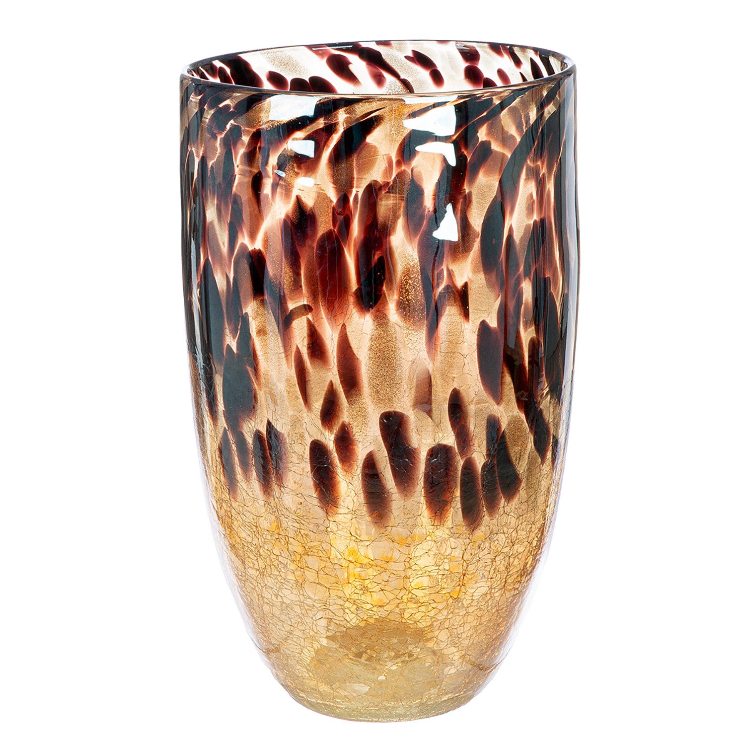 Dekovase Vase - braun - Glas - H. 29cm x T. 17,5cm x B. 17,5cm - Deko