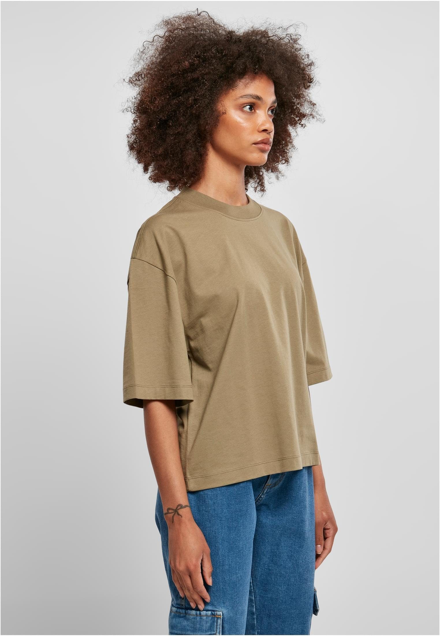 T-Shirt URBAN Organic khaki CLASSICS Tee Ladies Oversized (1-tlg) Damen