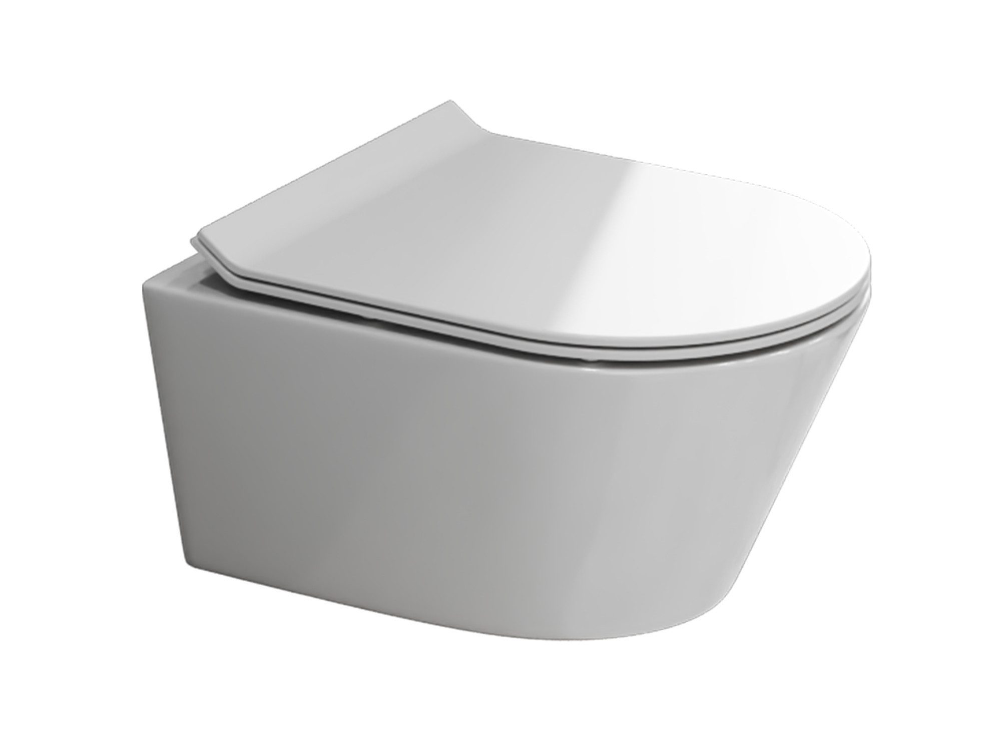 Tiefspül-WC SpülrandloseToilette Lotuseffekt mit WC-Sitz weiß Hänge-WC Tiefspüler