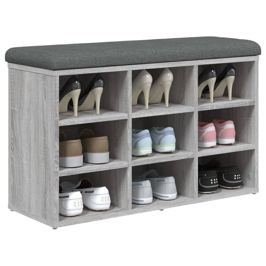 vidaXL Sitzbank Schuhbank Grau Sonoma 82x32x50 günstig online kaufen