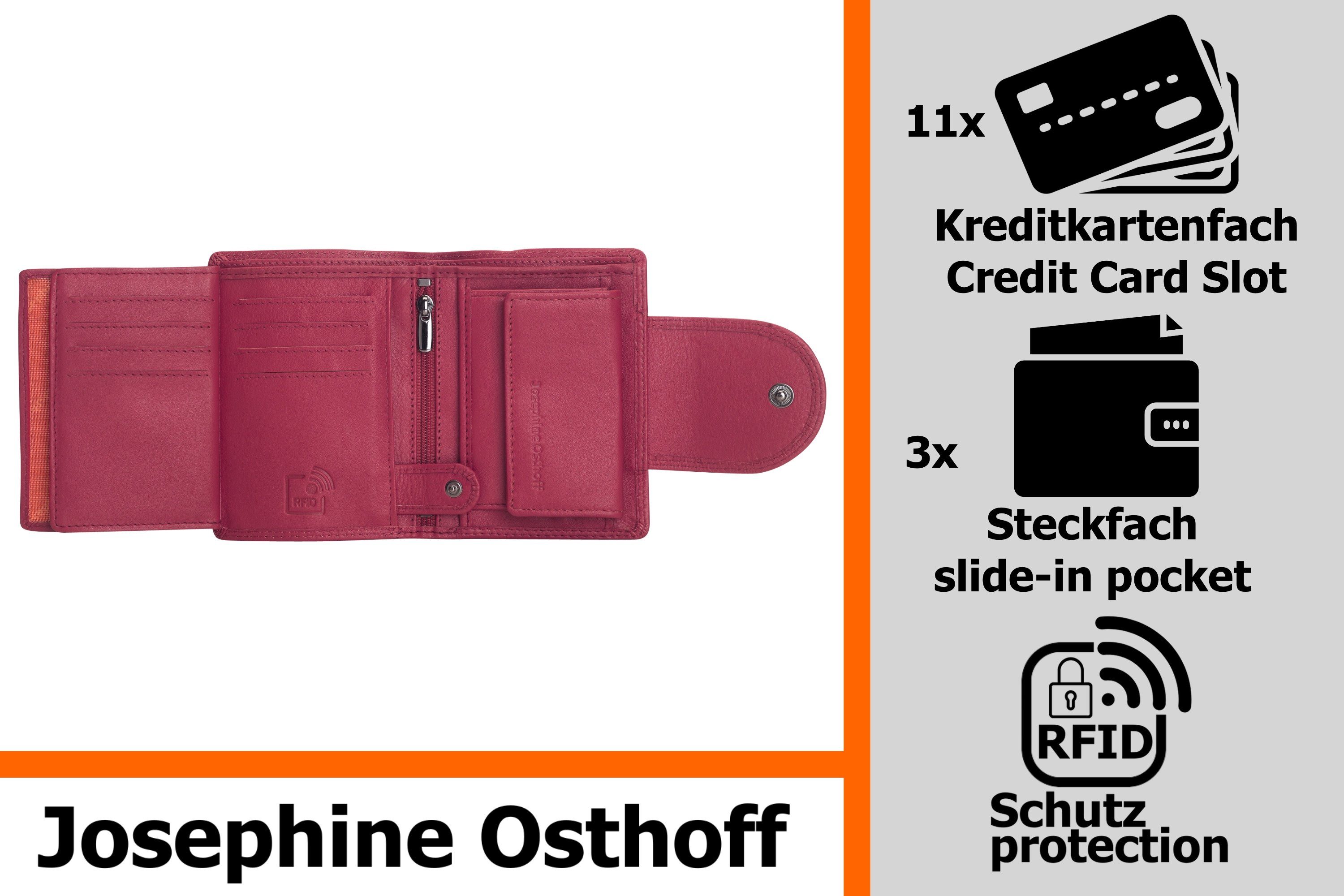 Josephine Osthoff Brieftasche Wiener Minibrieftasche fuchsia Geldbörse