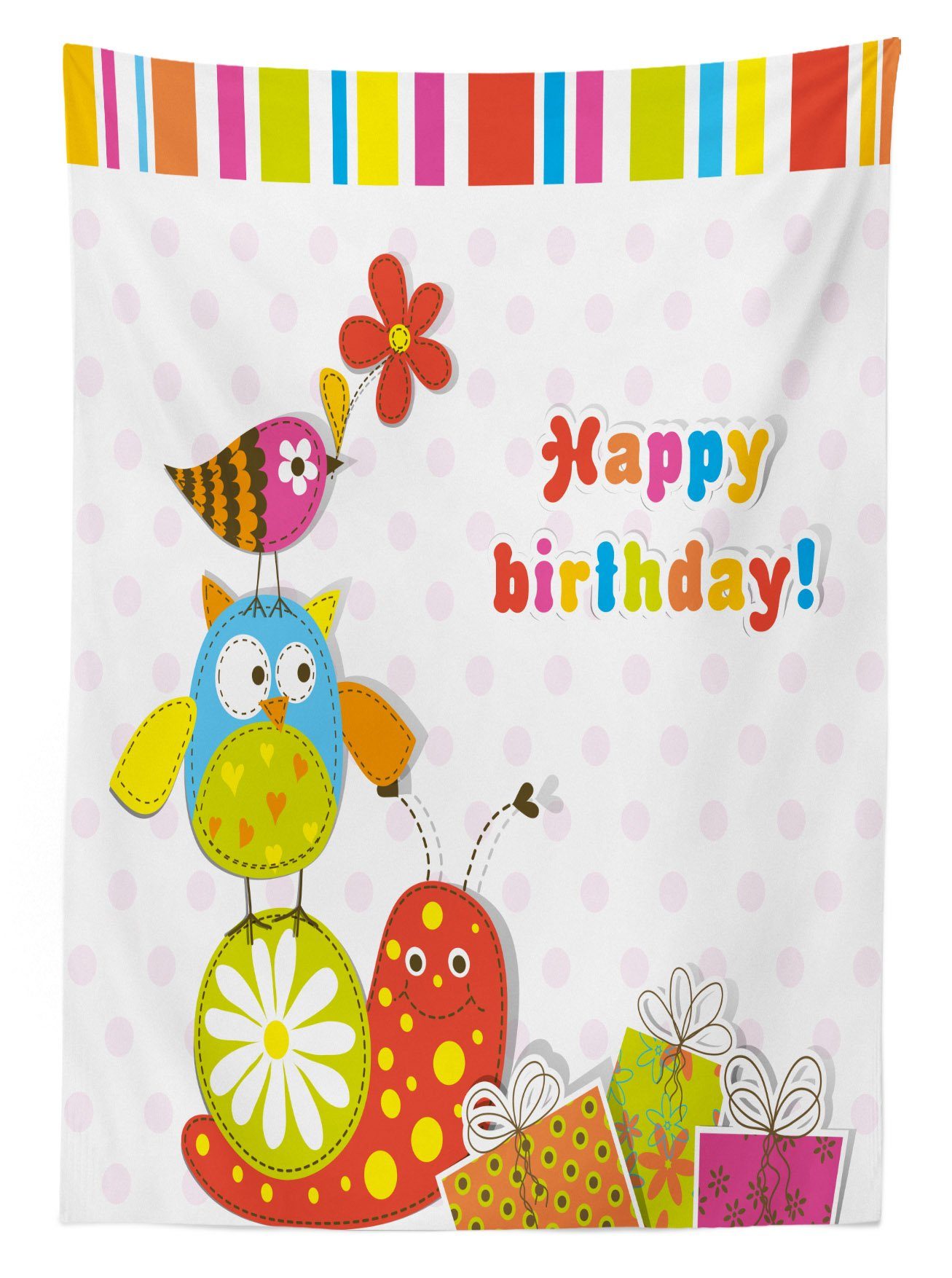 Abakuhaus Tischdecke Farben, Klare Außen Geburtstag Für Geburtstags-Eulen-Vögel Farbfest den Waschbar geeignet Bereich
