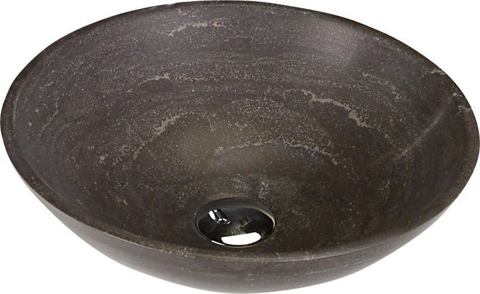 Sapho Waschtisch BLOK 1 Stein-Waschbecken Durch. 40cm, matt dunkel Stein, Sapho-2401-02