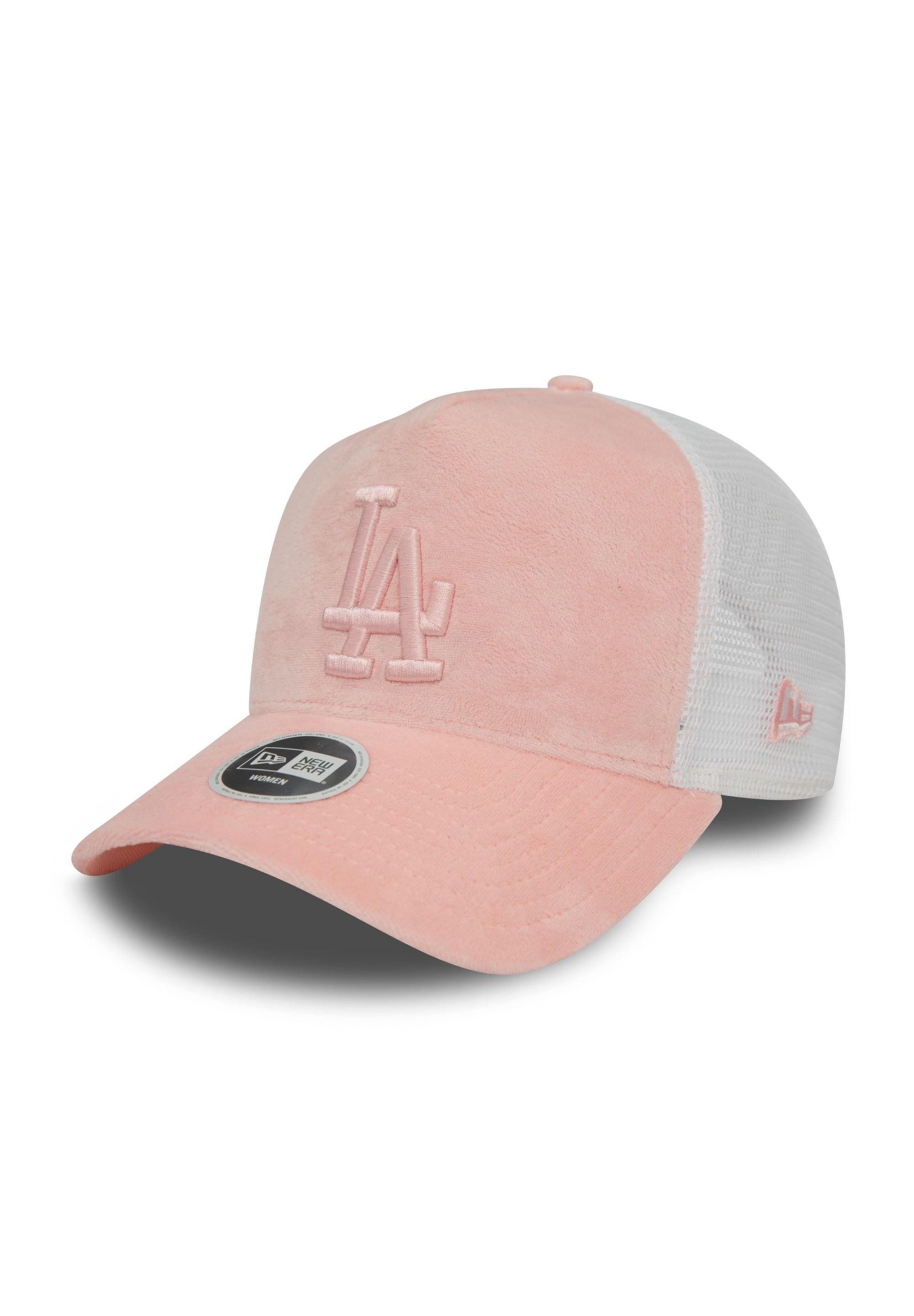 Baseball Cap Los Angeles Dodgers MLB Velours Rosa Weiß Verstellbare A-Frame Damen T