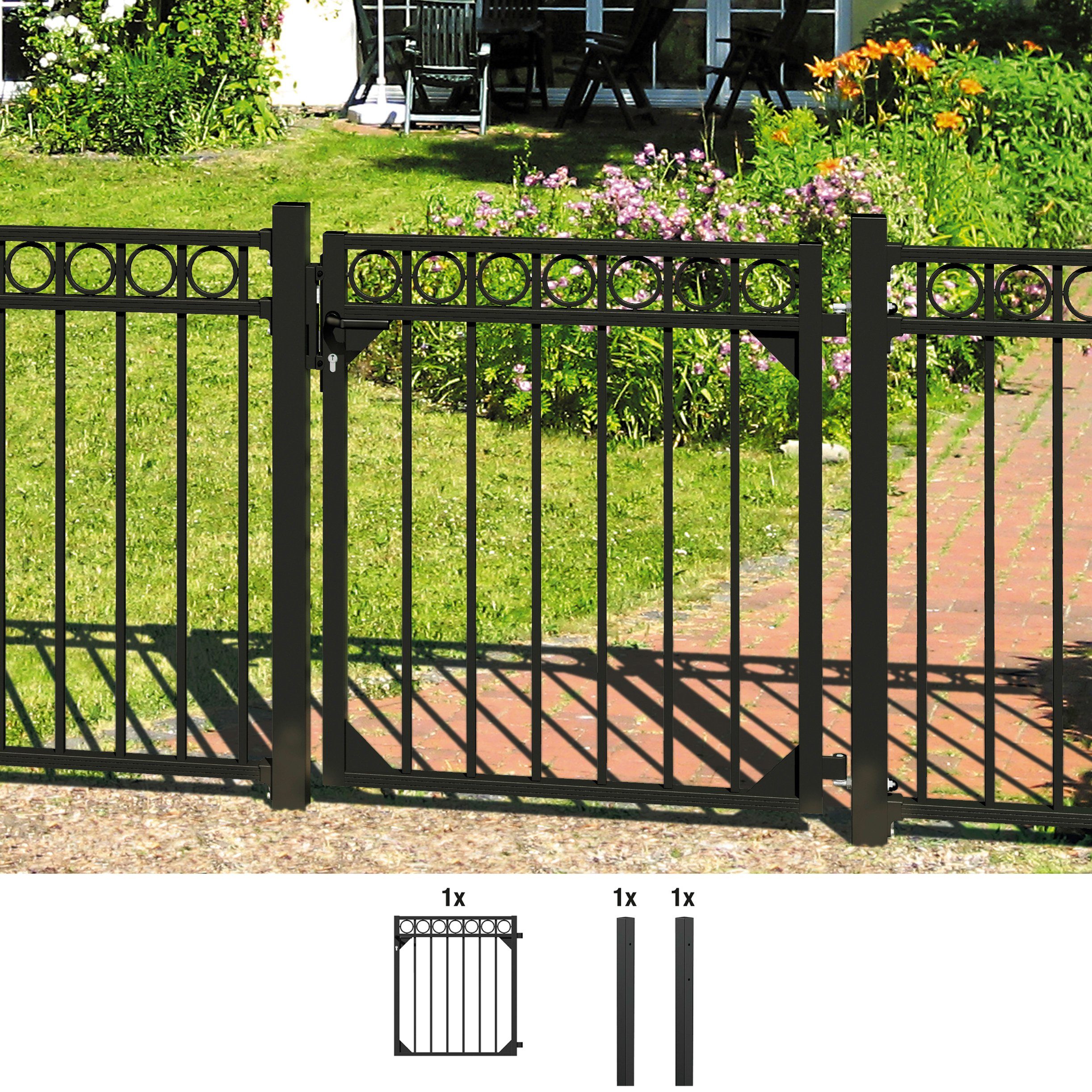 Alberts Zauneinzeltür Circle, Breite: 96,5 cm, Höhe: 100 und 120 cm, versch. Цвета(ов)