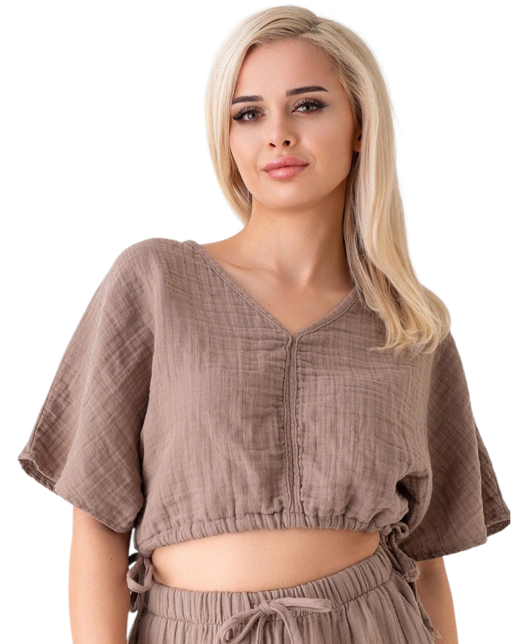 WENOR Crop-Top Musselin Bluse Cropped-Oberteil mit günstig online kaufen