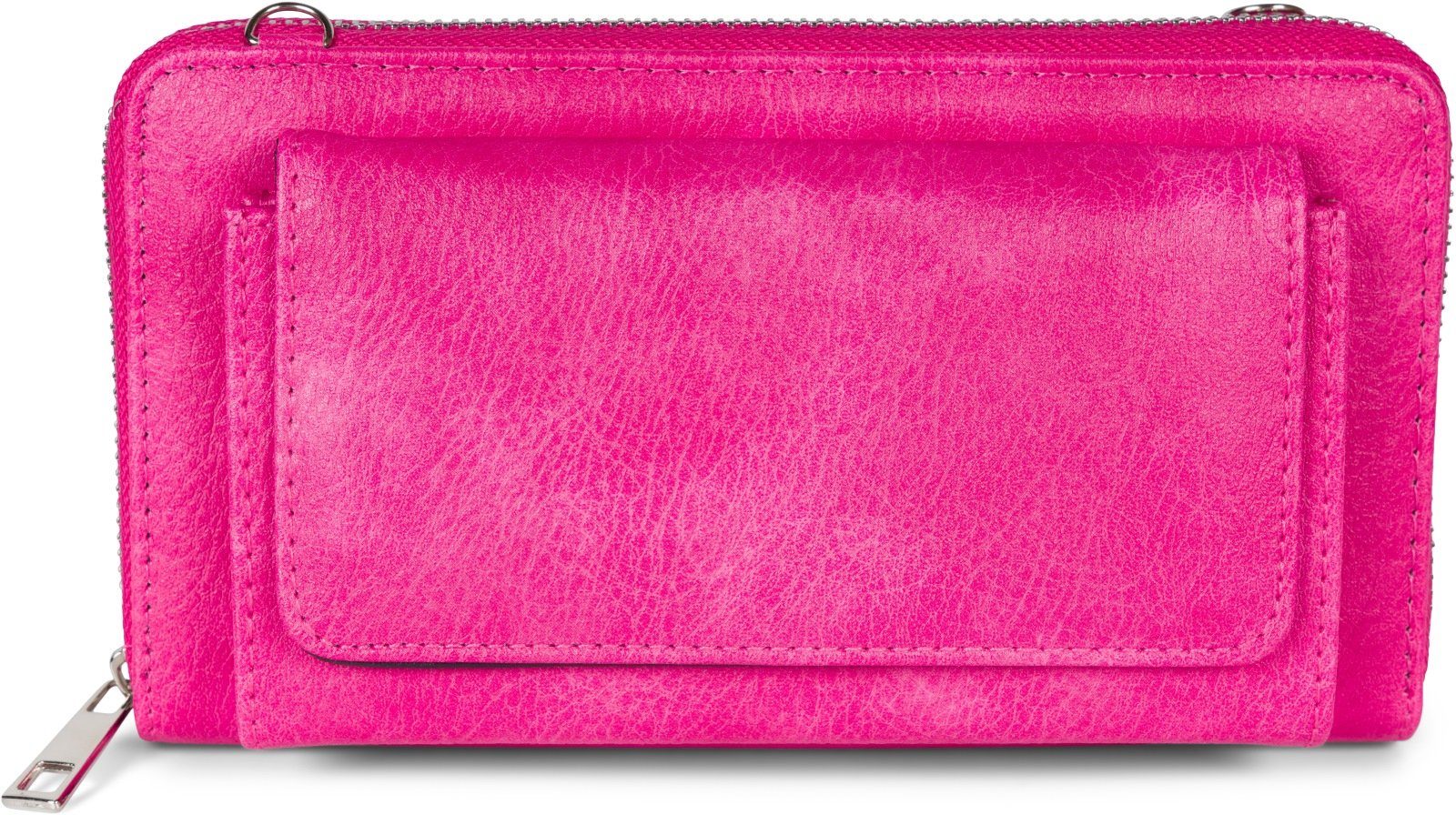 styleBREAKER Smartphonetasche (1-tlg), Handyfach Unifarben Geldbörse mit Pink