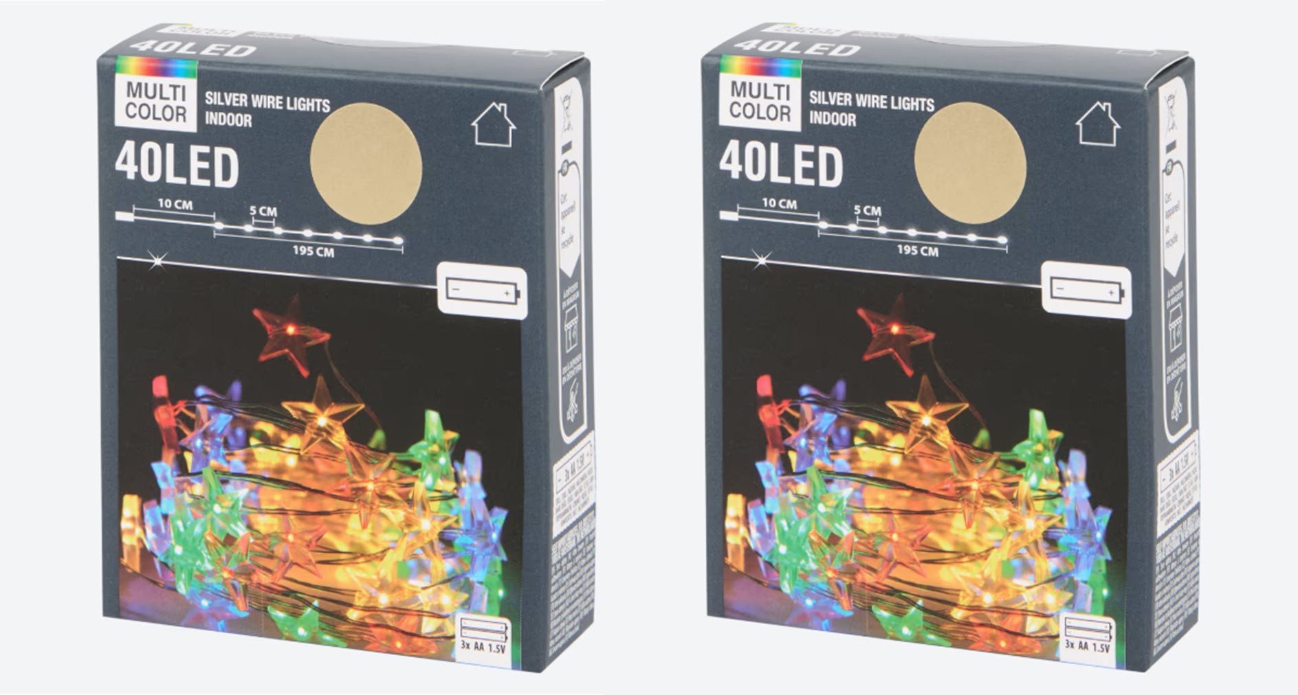 Spectrum Lichterkette Lichterkette mit Sternen 2 x 40 LED 205 cm Verschiede günstig online kaufen