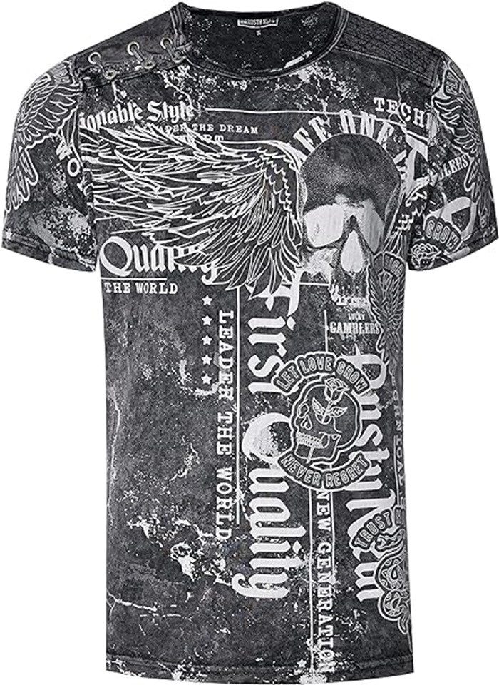 Rusty Neal T-Shirt, mit Allover-Print im Used-Look günstig online kaufen