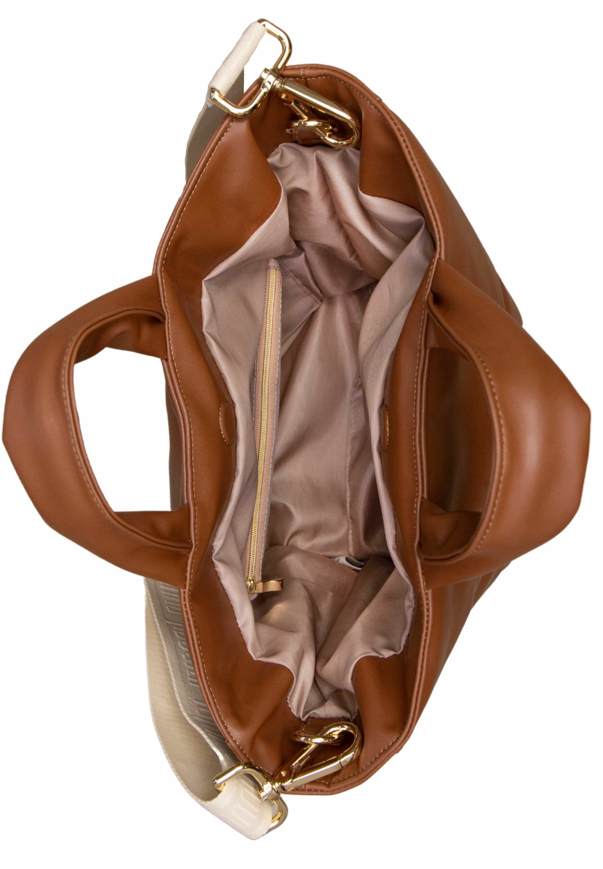 LINN, nuuwai bio-basierte nachhaltig, caramel fair Lederalternative Handtasche brown &