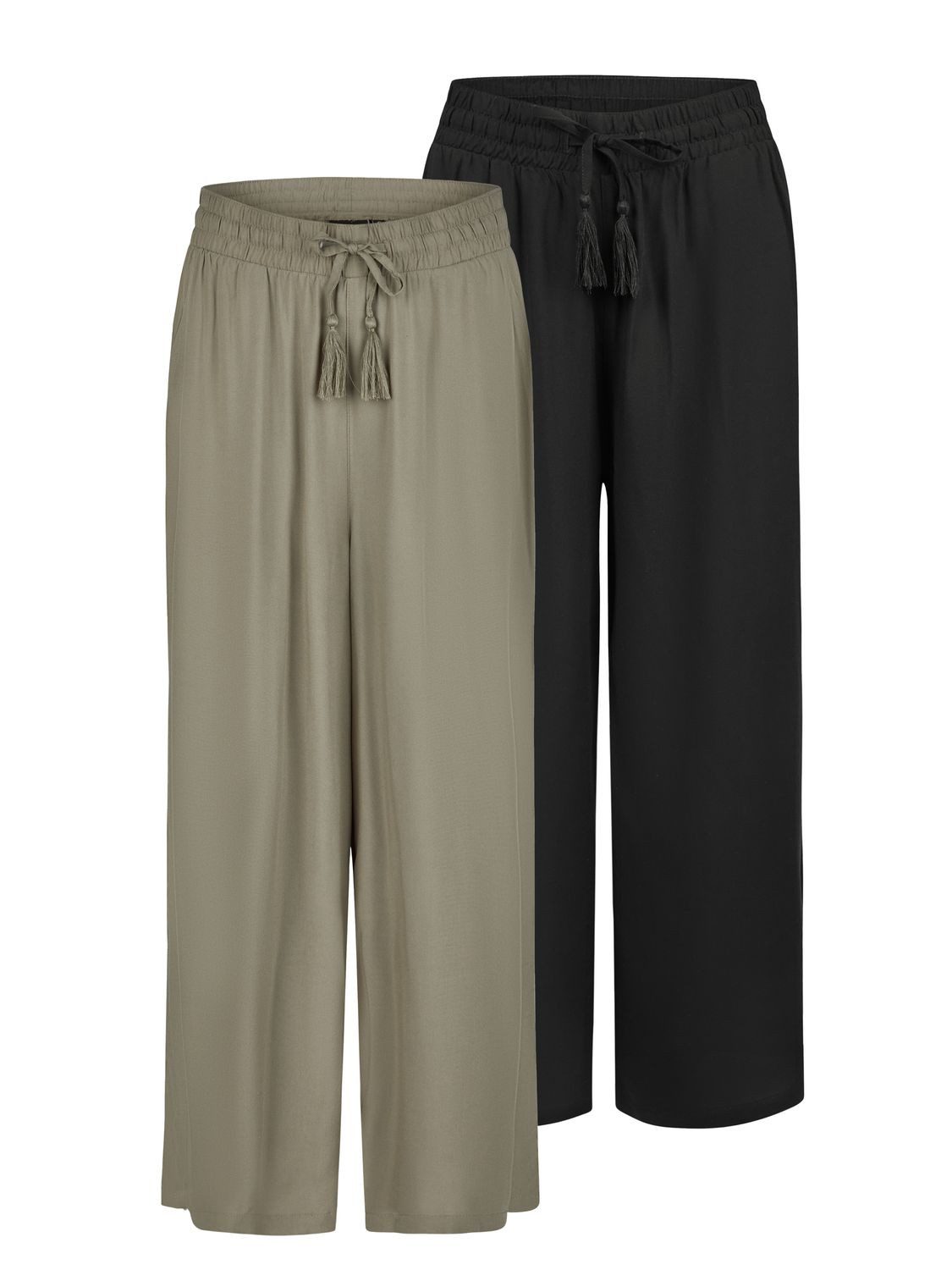 Chinohose Damen Palazzo Hose DFKate 2er Pack Loose Fit