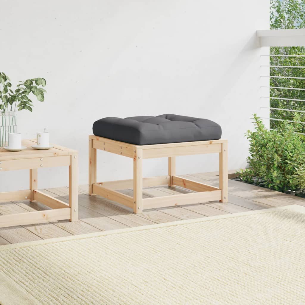 vidaXL Loungesofa Gartenhocker mit Kissen Massivholz günstig online kaufen