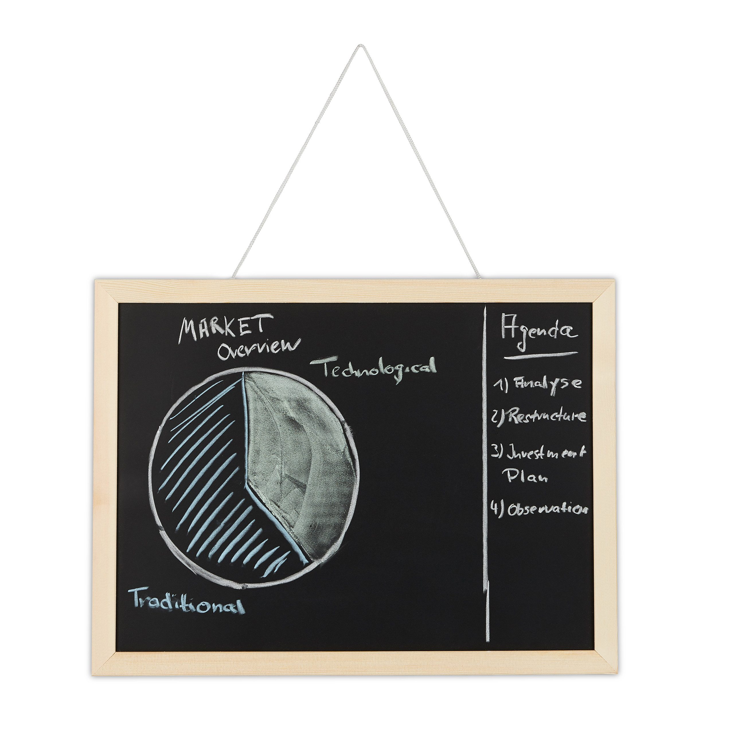 relaxdays Wandtafel Kreidetafel mit Holzrahmen, 30 günstig online kaufen