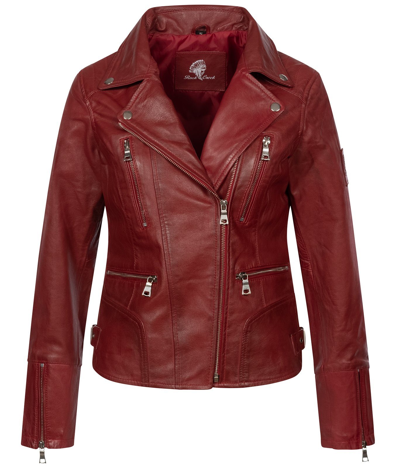 Rock D-490 Lederjacke Creek Rot Lederjacke Damen