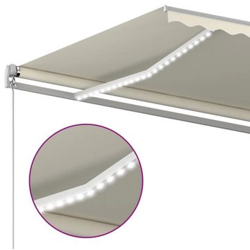 vidaXL Markise Markise Manuell Einziehbar mit LED 400x300 cm Creme