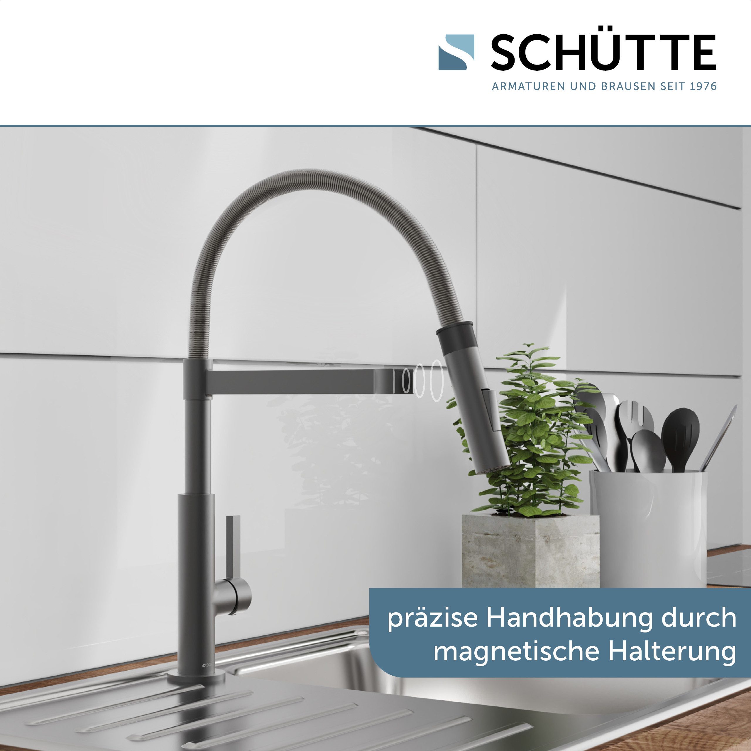 Schütte Spültischarmatur MIAMI energiesparende Cold-Start-Funkt., 360° schwenkbar, 2-fach verstellbar