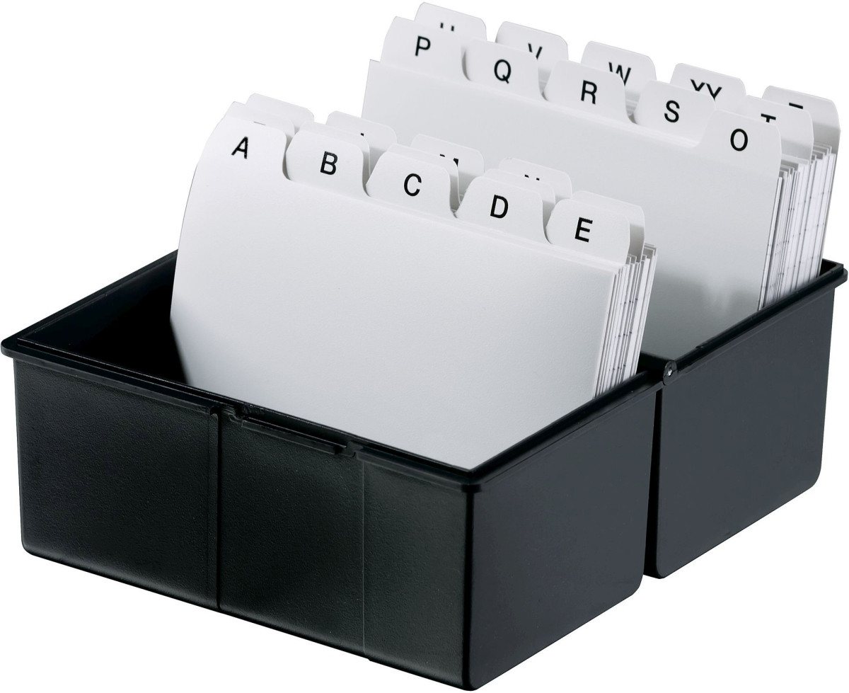 Thumbnail - HAN-Bürogeräte Karteikasten Karteibox A6 quer max. 400 Karten mit A-Z Register und 100 Karten schw