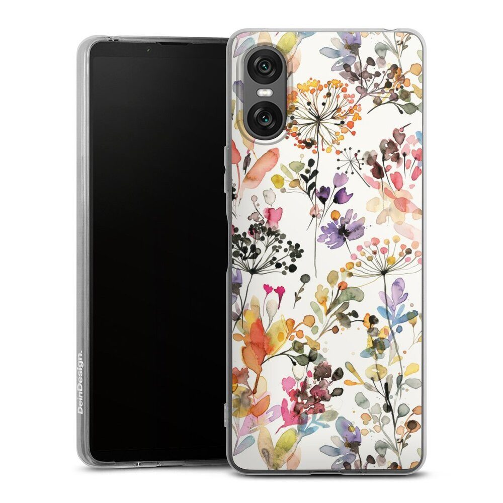 DeinDesign Handyhülle Blume Muster Pastell Wild Grasses, Sony Xperia 10 VI Silikon Hülle Bumper Case Handy Schutzhülle