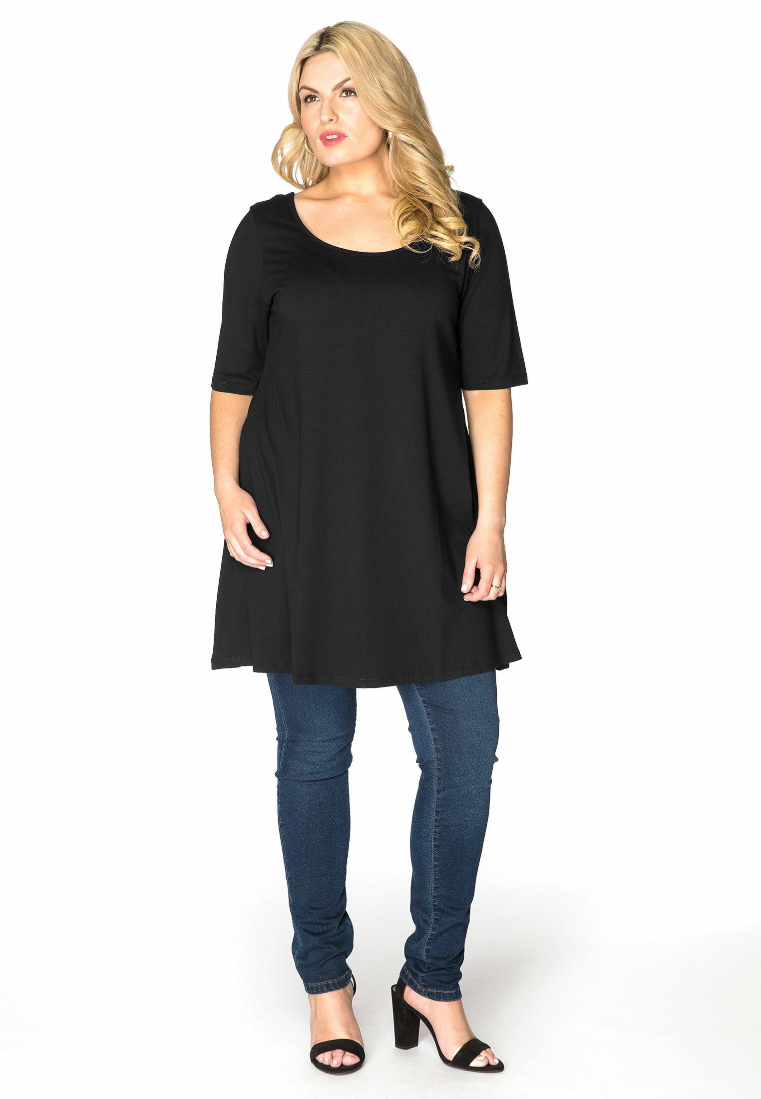 YOEK Langarmshirt Damen Tunika Große Größen