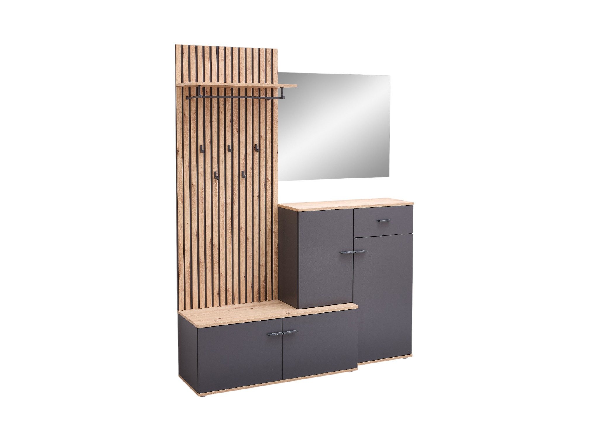 moebel-dich-auf Garderoben-Set COMO, (Paneel + Schuhschrank günstig online kaufen