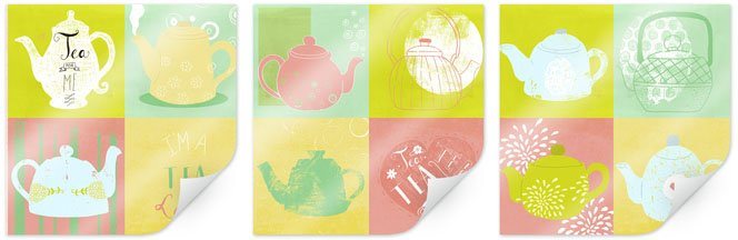 Wall-Art Poster 3er Set Esszimmer Tea Time, Küche (3 St), Poster, Wandbild,  Bild, Wandposter