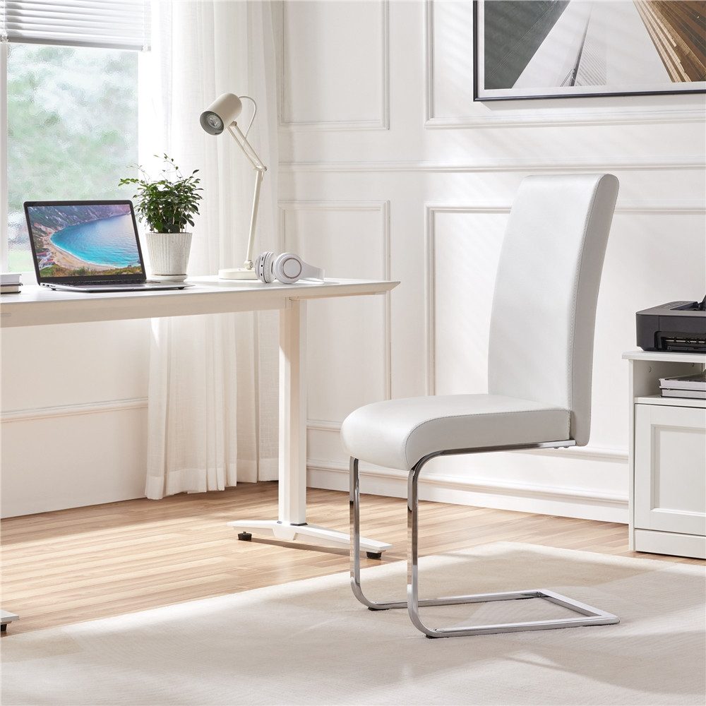 Yaheetech Esszimmerstuhl 2/4/6-er Küchenstuhl (2 St), Schwinger Polsterstuhl mit Ergonomischer Rückenlehne & Metallbeine