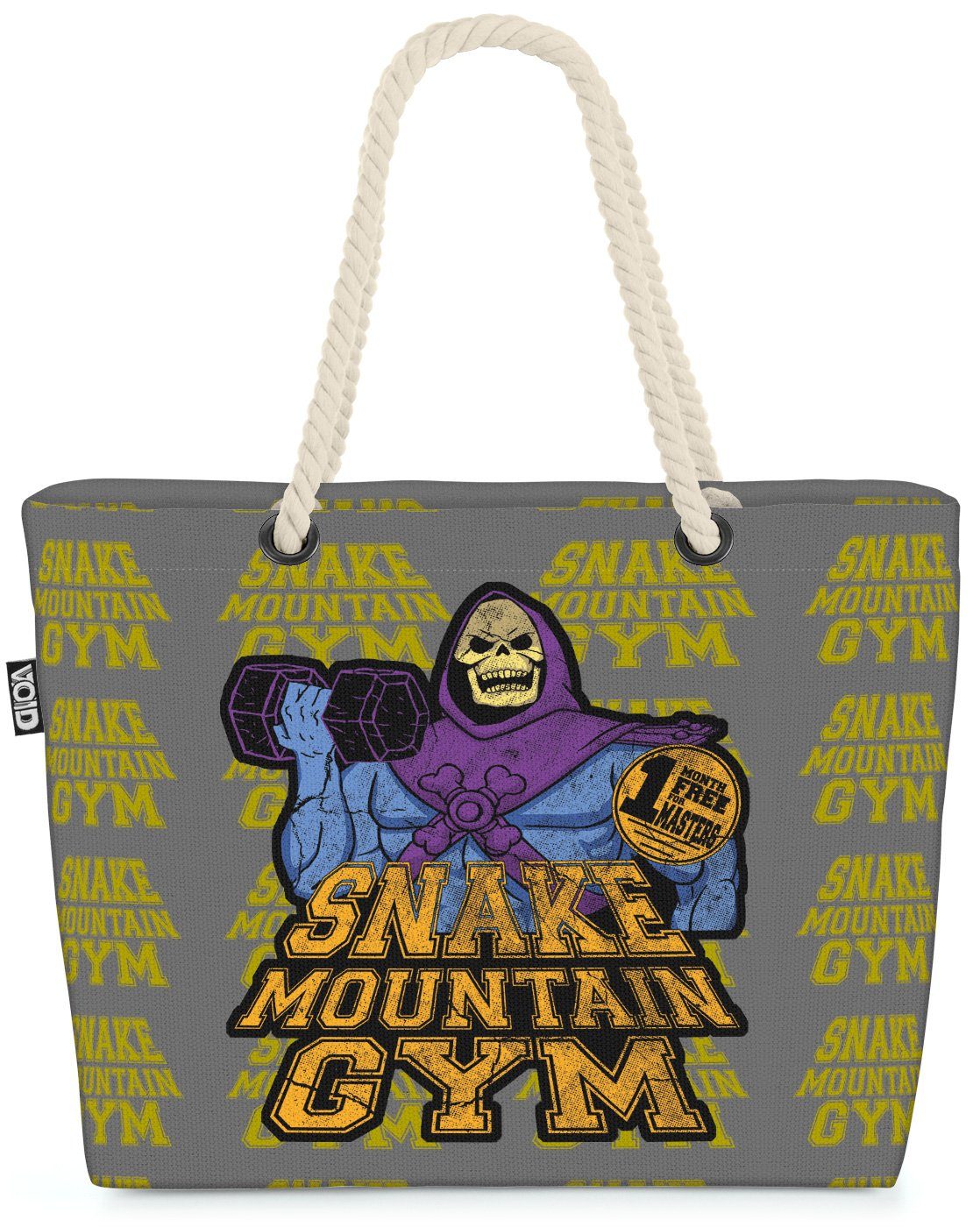 VOID Strandtasche (1-tlg), Snake Mountain Gym Shopper man universe skeletor Fitness he grau
