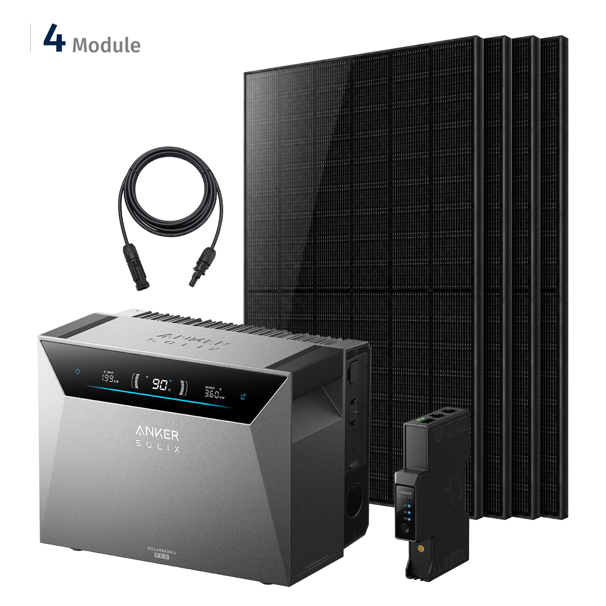 SolarMars Balkonkraftwerk mit Speicher 2000W Anker Solix Solarbank 4 E5000 Pro, (mit optionaler BP5000/BP2700 Erweiterungsakku und Halterung)
