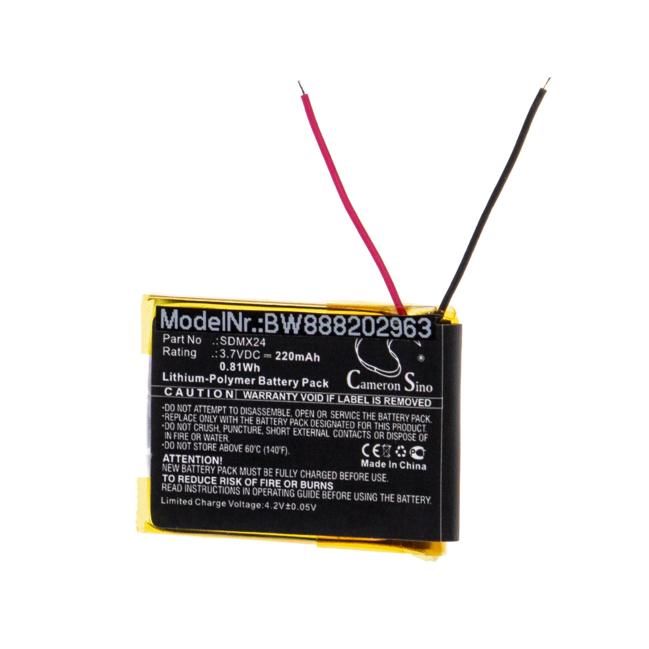 vhbw Ersatz für SanDisk für mAh 220 (3,7 V) Li-Polymer Akku SDMX24