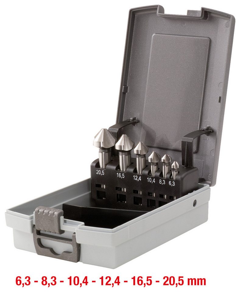 Thumbnail - KS Tools Senkbohrer HSS Kegel- und Entgratsenker-Satz, Kunststoffkassette 6-tlg (336.044