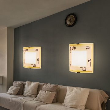 etc-shop LED Wandleuchte, Leuchtmittel inklusive, Warmweiß, 2er Set Wand Decken Lampen Arbeitszimmer Beleuchtung Glas
