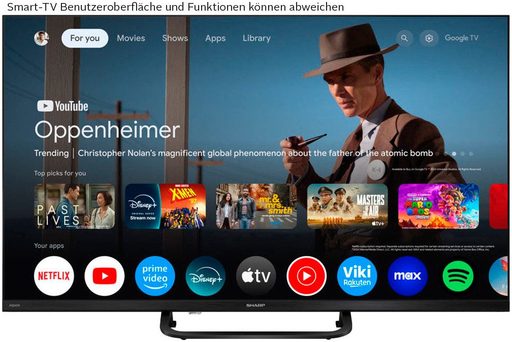 Sharp 2T-C32HF3x QLED-Fernseher (80 cm/32 Zoll, Full HD, Google TV, Smart-TV)