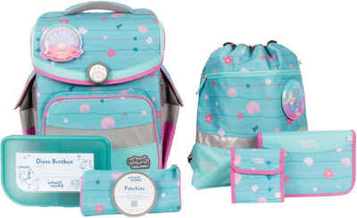SCHOOL-MOOD® Schulranzen Timeless, Lilly (Meerjungfrau) (Set, 7-tlg), mit LED-Patchy; aus recyceltem Material