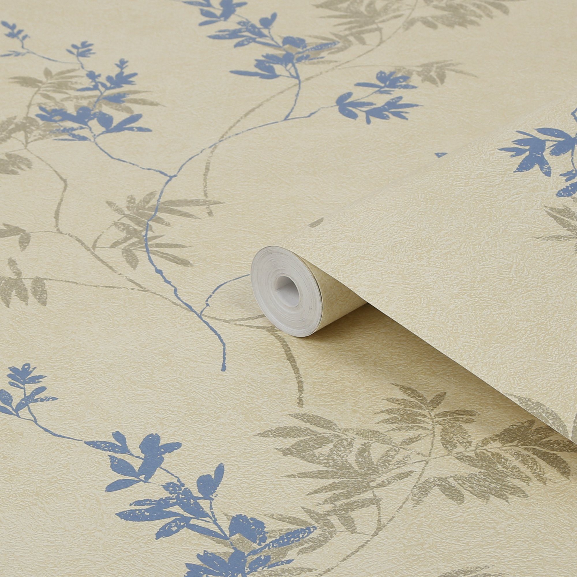 LAURA ASHLEY Vliestapete Mari, texturiert, floral, (1 St), 10mx52cm