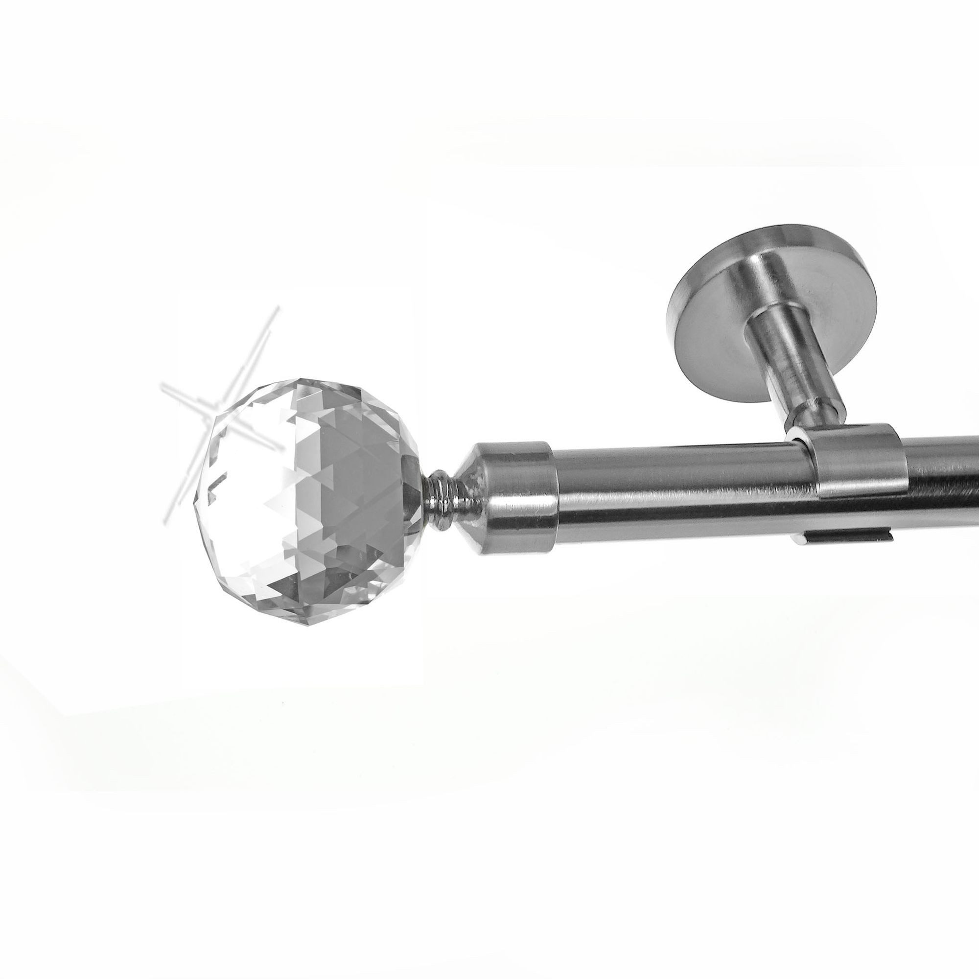 BASIT Gardinenstange Edelstahloptik 20mm mit Deckenträgern 120 cm E87, Ø 20 günstig online kaufen