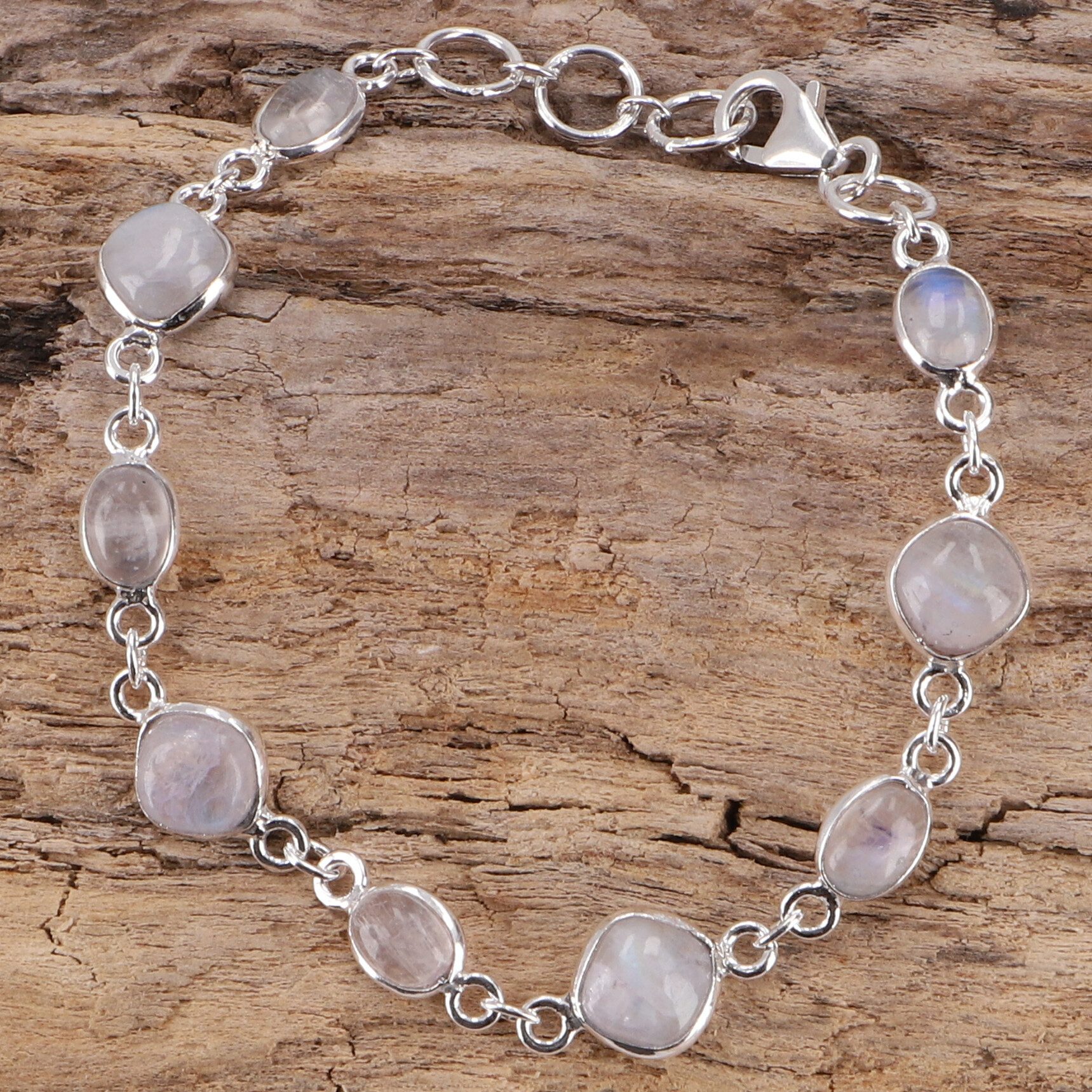 Guru-Shop Armreif Indisches Boho Silber Armband, Edelsteinarmband..