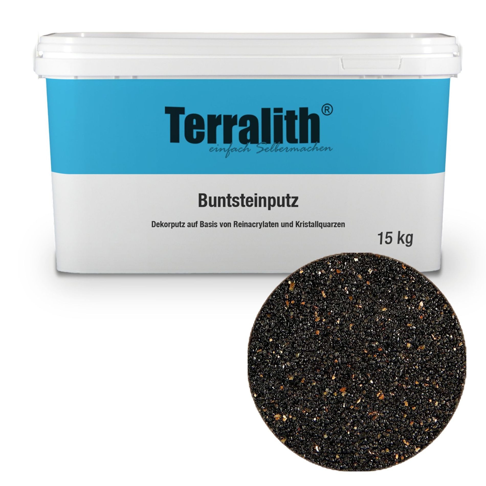 Terralith® Kunstharzputz Buntsteinputz Mosaikputz 2mm -15 kg- BSP77 (Eimer, Verarbeitungsfertig) Dekorationsputz aus Marmor-Granulat bzw. eingefärbter Körnung