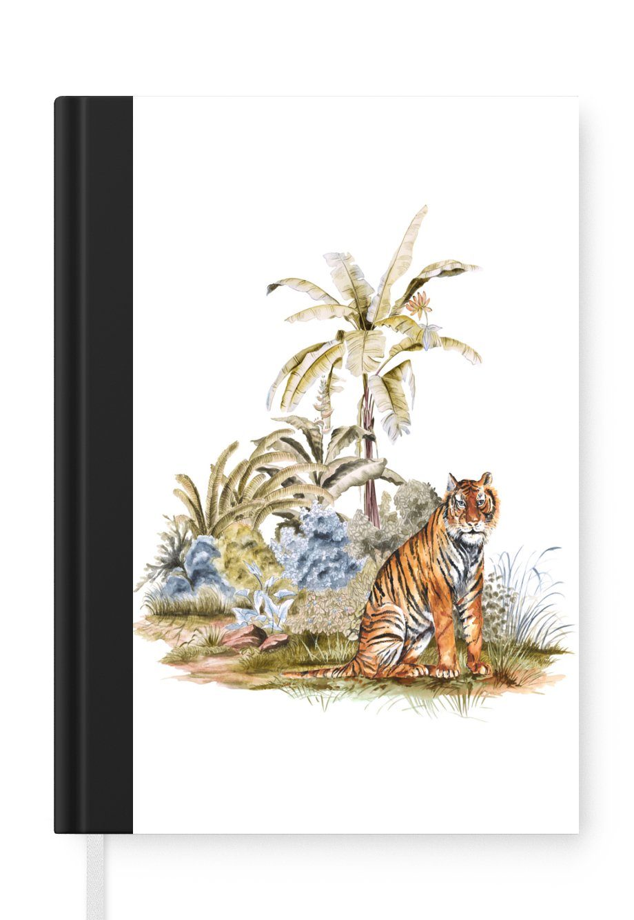 MuchoWow Notizbuch Tiger - Gemälde - Baum, Journal, Merkzettel, Tagebuch, Notizheft, A5, 98 Seiten, Haushaltsbuch