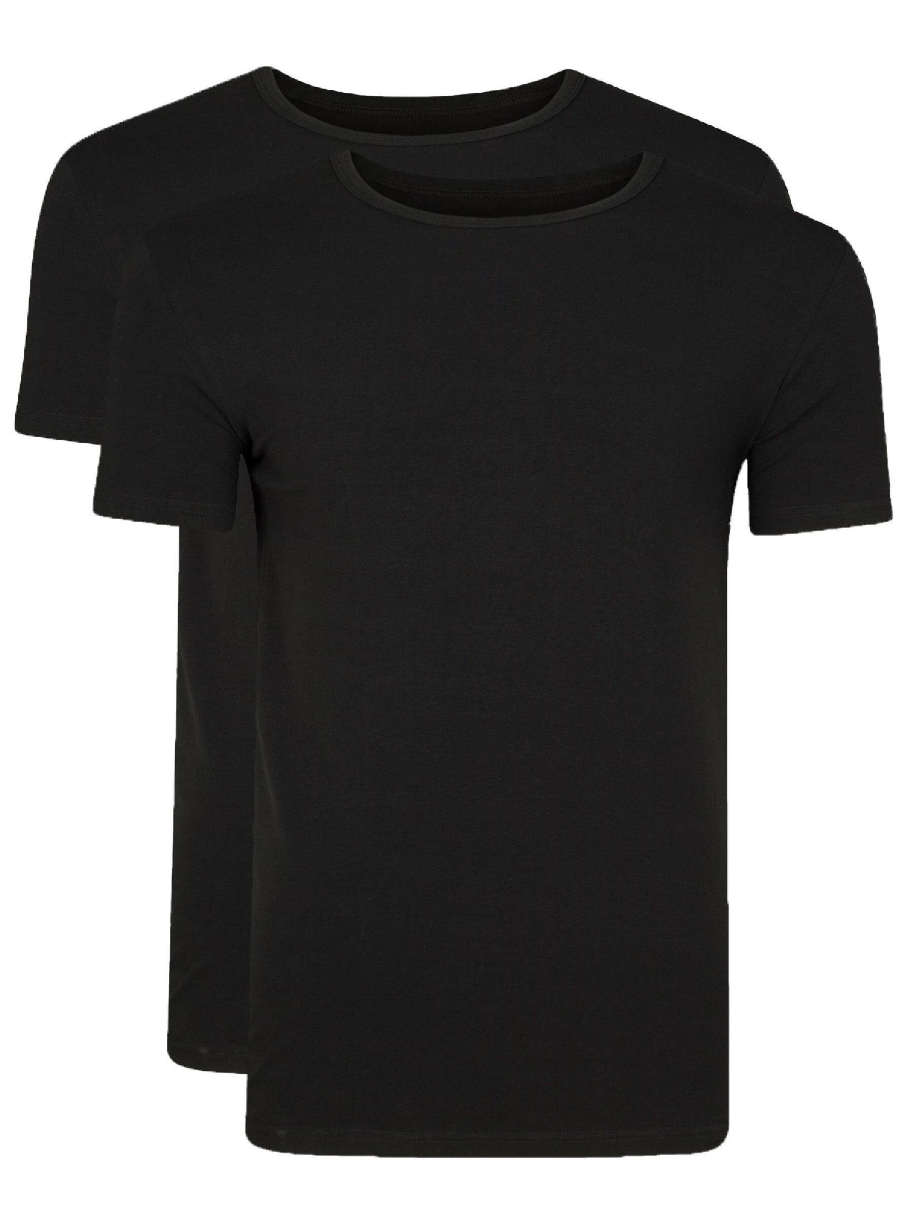 WE Fashion T-Shirt (2-tlg) Schwarz